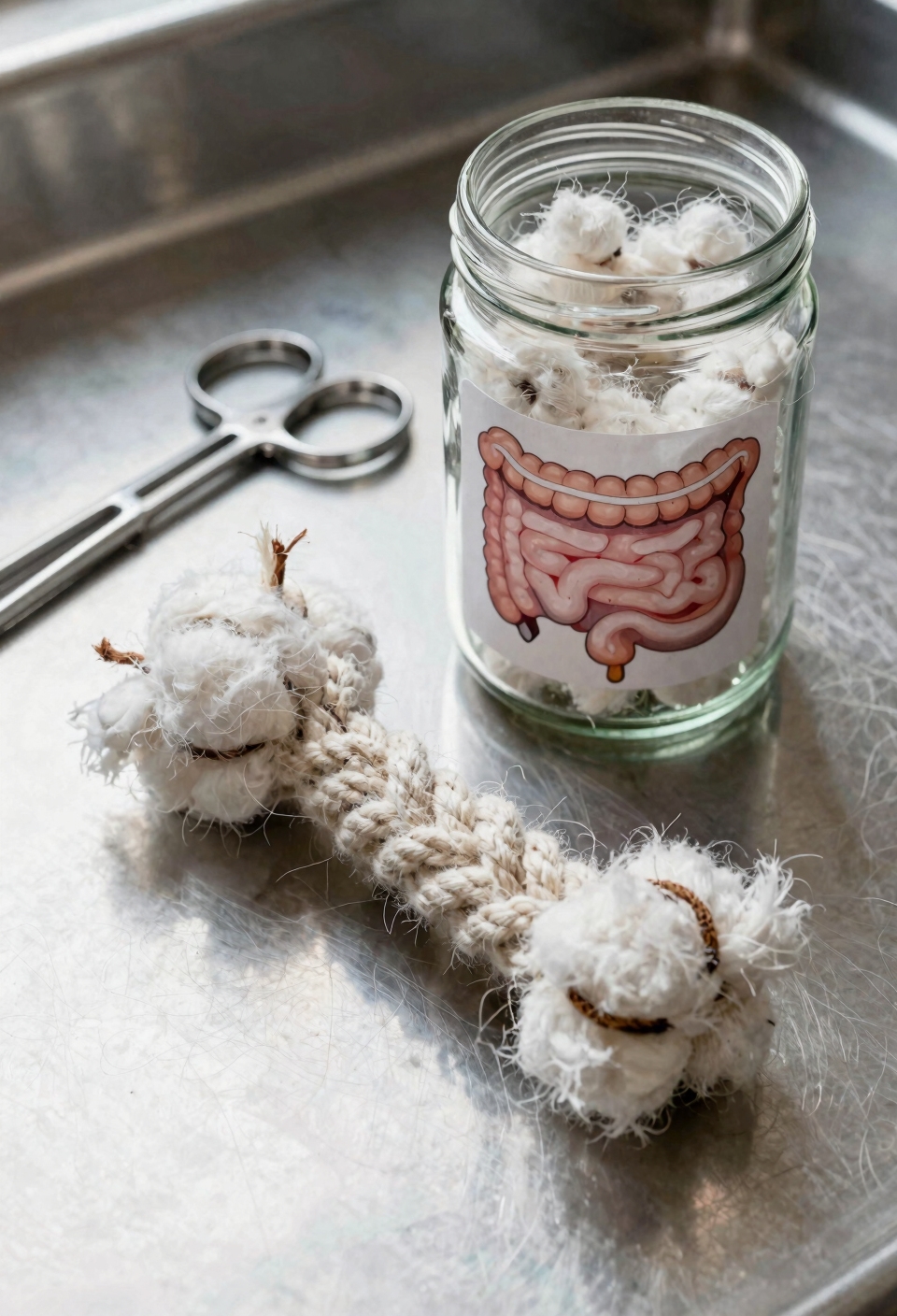 rope fibers cause intestinal obstruction