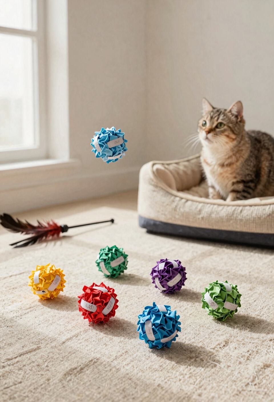 varied durable crinkle cat toys